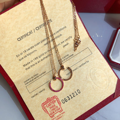 [Royal]JUSTE NECKLACE GOLD RED DIAMONDS