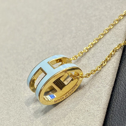 [Royal]POP H LIGHT BLUE NECKLACE