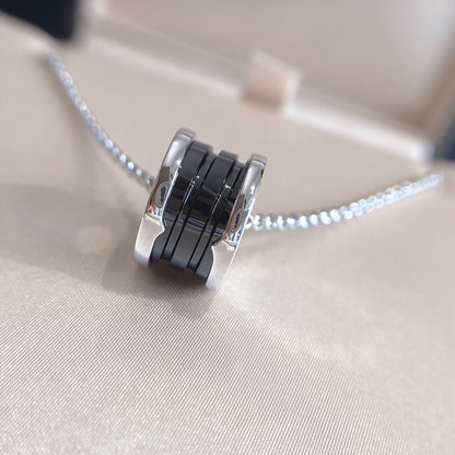 [Royal]ZERO 1 BLACK CERAMIC SILVER NECKLACE