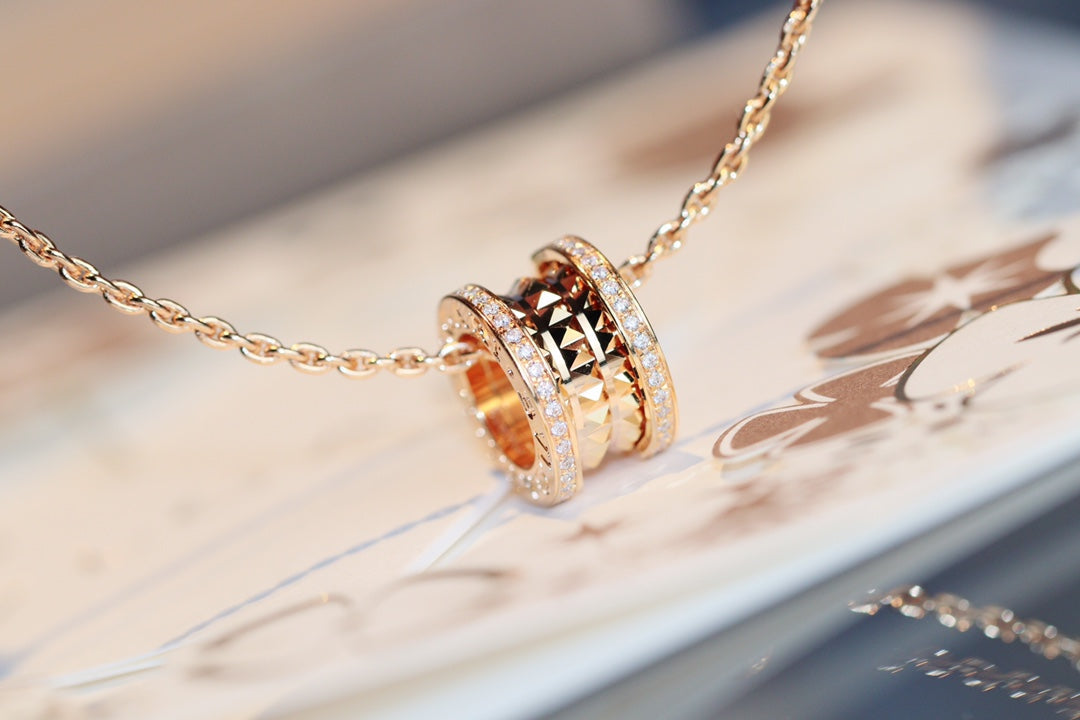 [Royal]ZERO 1 ROCK PEDANT PINK GOLD NECKLACE