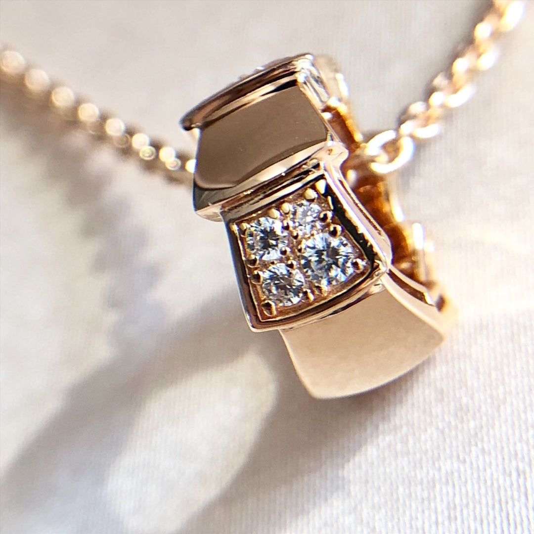 [Royal]SERPENTI PEDANT DIAMOND PINK GOLD NECKLACE