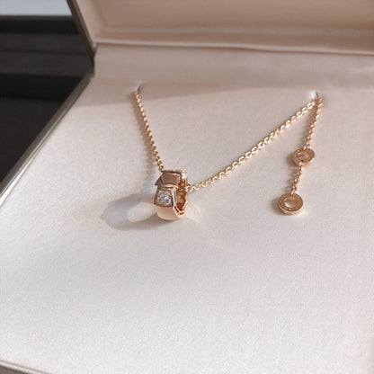 [Royal]SERPENTI PEDANT DIAMOND PINK GOLD NECKLACE