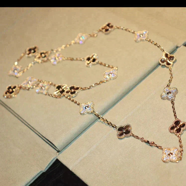 [Royal]CLOVER 20 MOTIFS LASER DIAMOND NECKLACE