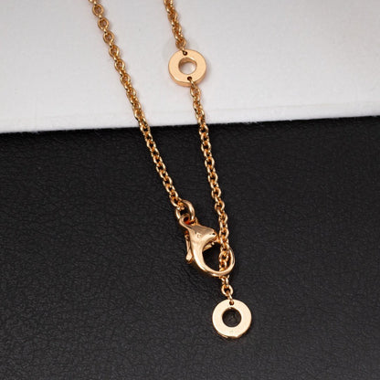 [Royal]ZERO 1 WHITE CERAMIC PINK GOLD DIAMOND NECKLACE