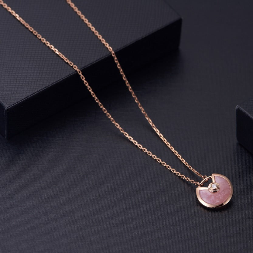 [Royal]AMULETTE ROSE GOLD PINK MOP NECKLACE