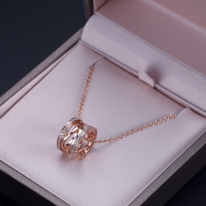 [Royal]ZERO 1 PINK GOLD DIAMOND OPEN NECKLACE