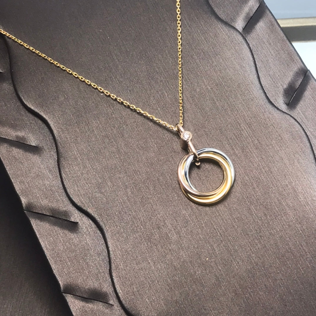 [Royal]TRINITY SILVER GOLD PINK GOLD NECKLACE