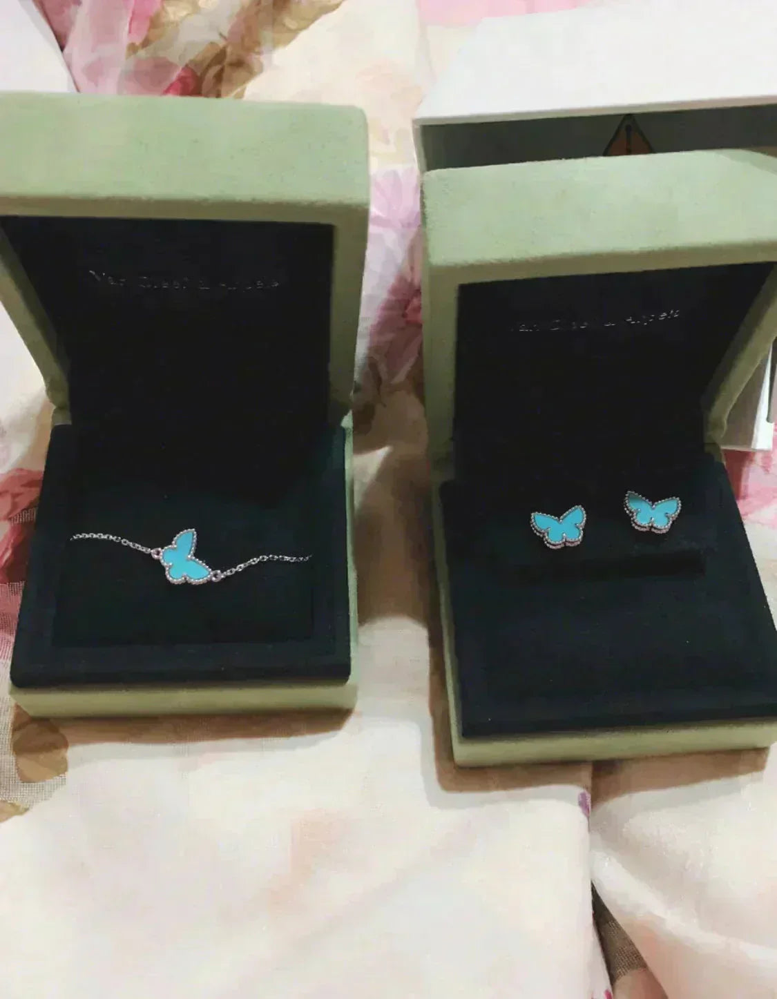 [Royal]BUTTERFLY TURQUOISE EARRINGS SILVER