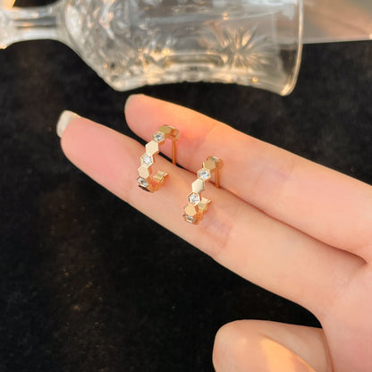 [Royal]BEE LOVE DIAMOND HOOP EARRINGS