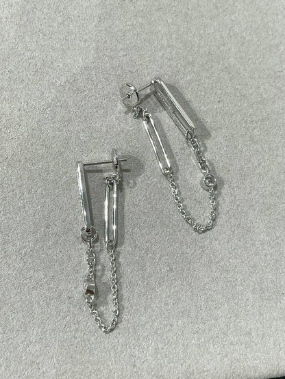 [Royal]CHAINE CHAOS DIAMOND DROP EARRINGS