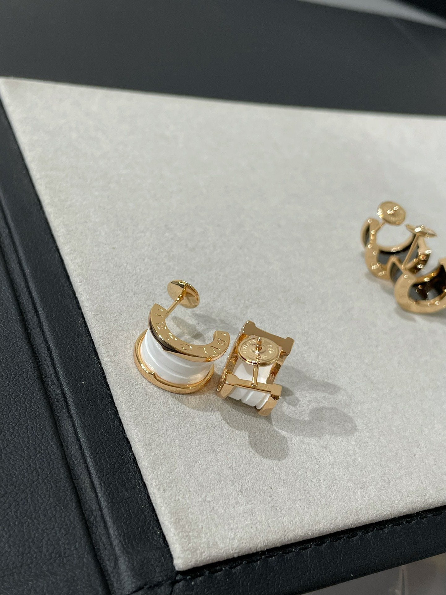 [Royal]ZERO 1 PINK GOLD CERAMIC EARRINGS