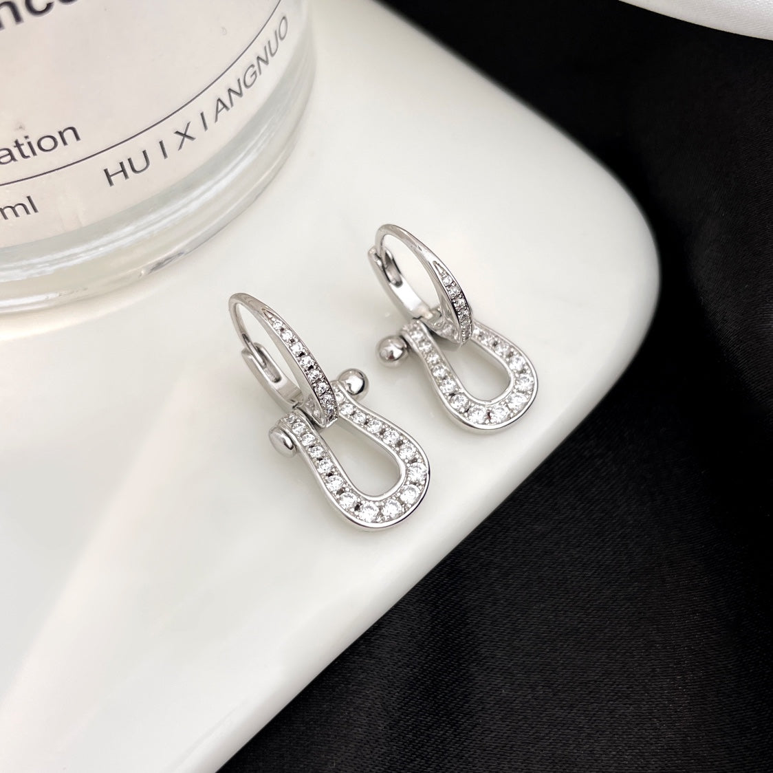 [Royal]FORCE 10 FULL DIAMOND DROP EARRINGS MEDIUM MODEL