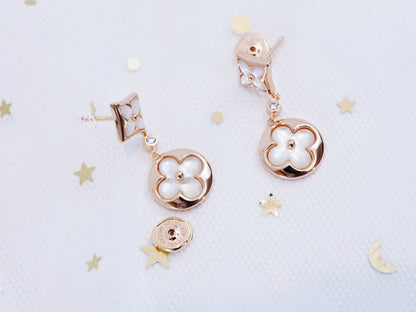 [Royal]STAR AND SUN PINK GOLD MOP DROP EARRINGS