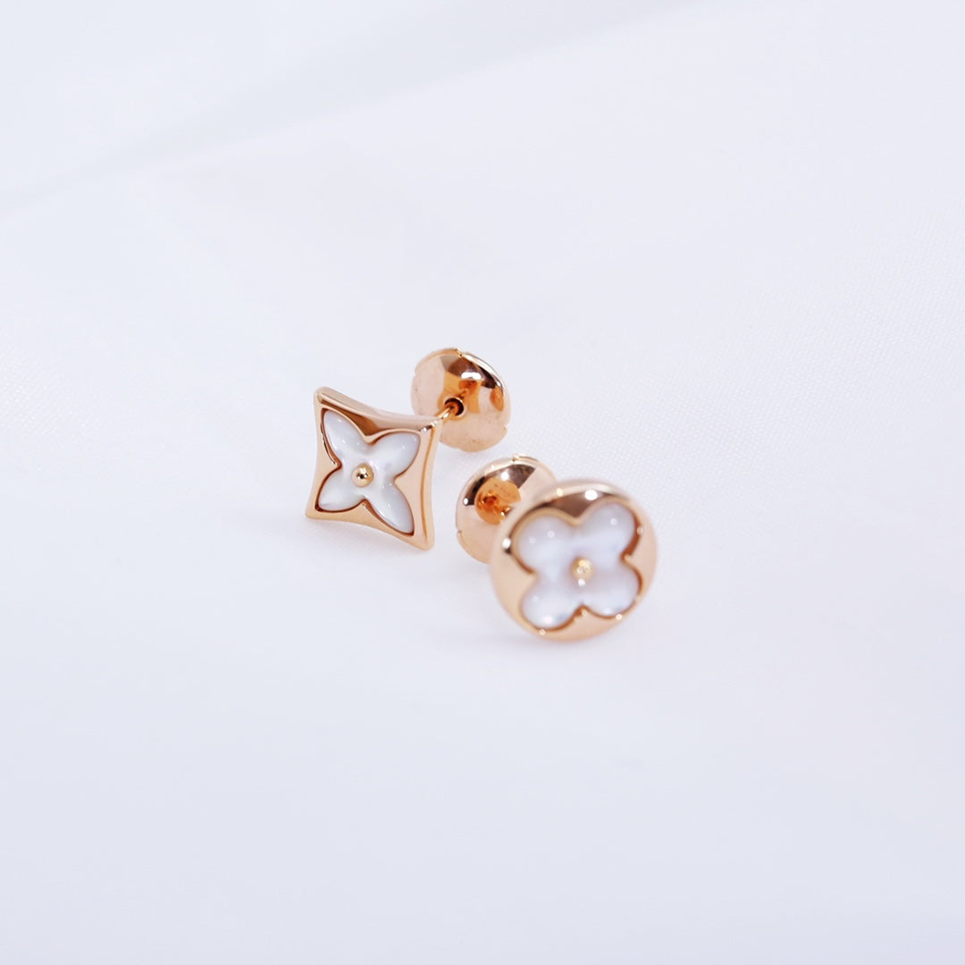 [Royal]STAR AND SUN PINK GOLD MOP STUD EARRINGS