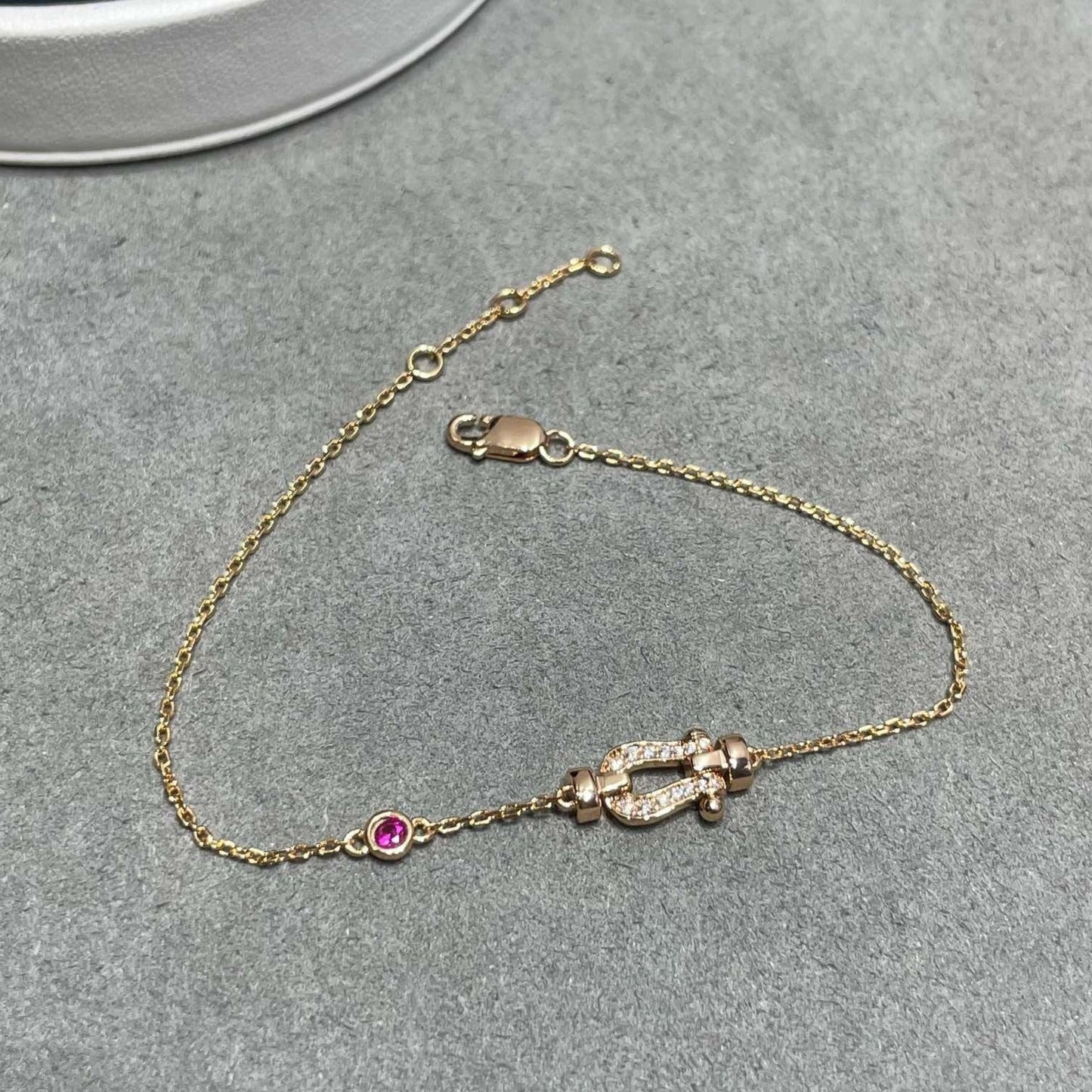 [Royal]FORCE 10 DIAMOND CHAIN LINK PINK GOLD BRACELET