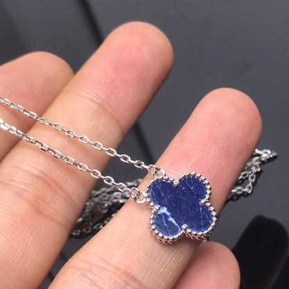 [Royal]CLOVER PIETERSITE SILVER LONG NECKLACE