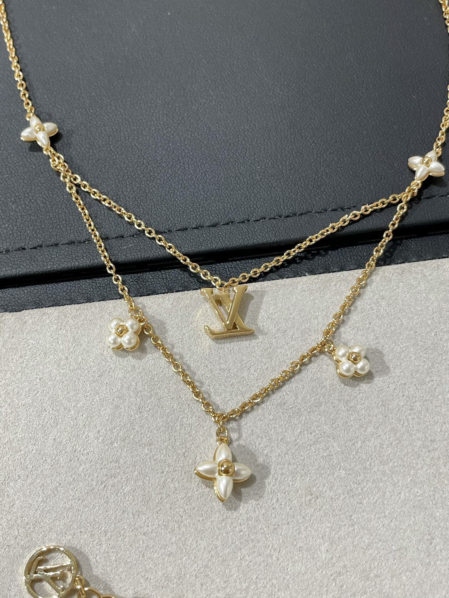 [Royal]FLOWERGRAM GOLD MOP DOUBLE ROW NECKLACE