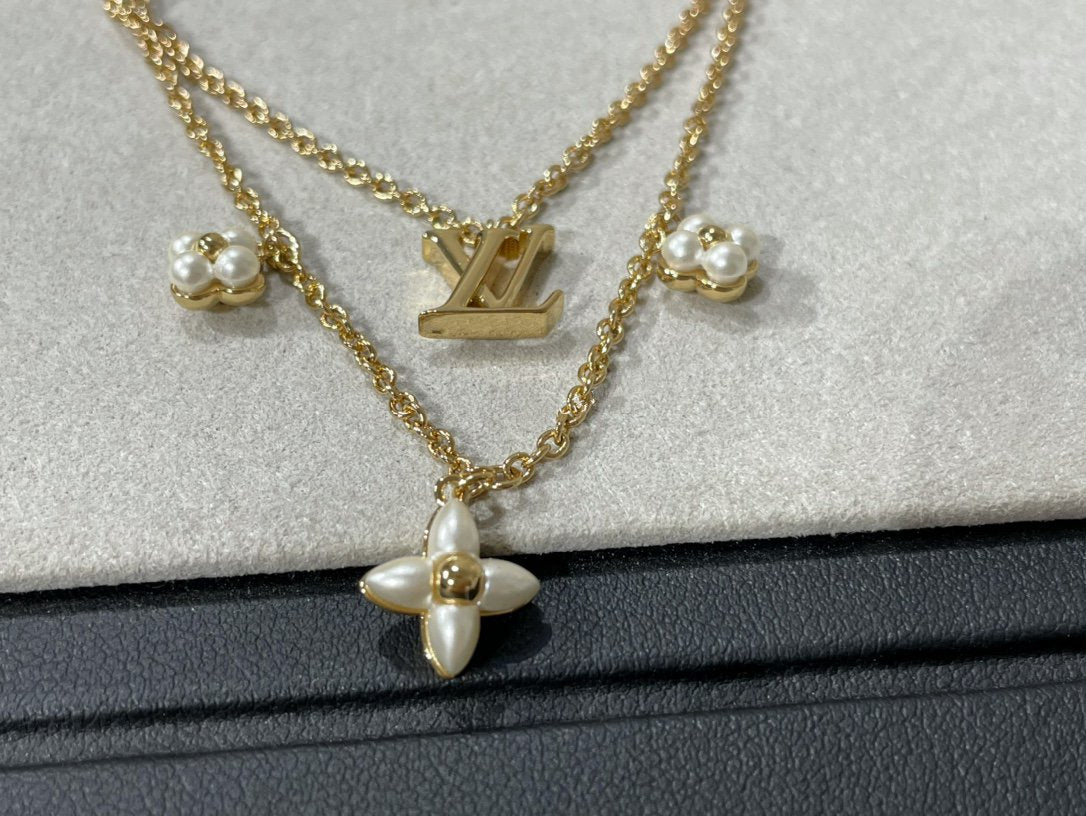 [Royal]FLOWERGRAM GOLD MOP DOUBLE ROW NECKLACE