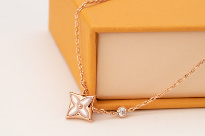 [Royal]STAR PINK MOP 1 DIAMOND PINK GOLD NECKLACE