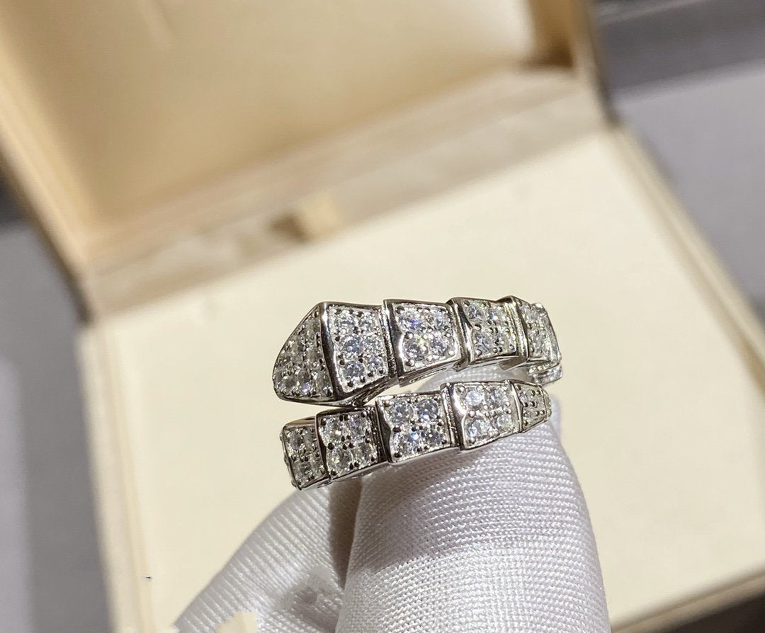 [Royal]SERPENTI RING SILVER DIAMOND PAVED