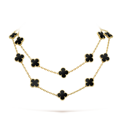 [Royal]CLOVER 20 MOTIFS ONYX NECKLACE