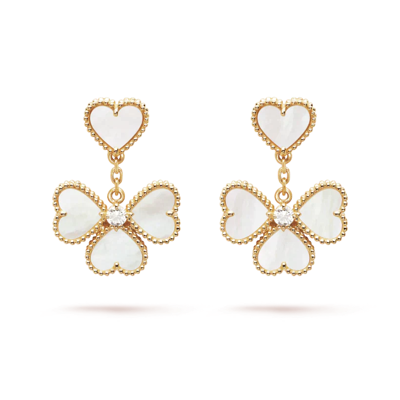 [Royal]CLOVER SWEET WHITE MOP EARRINGS