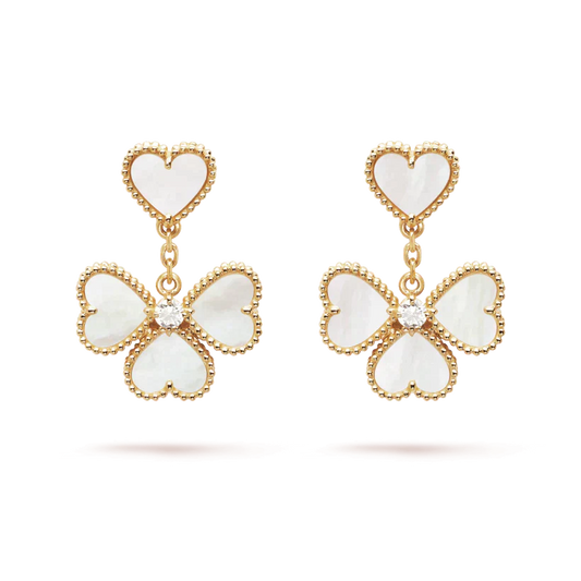 [Royal]CLOVER SWEET WHITE MOP EARRINGS