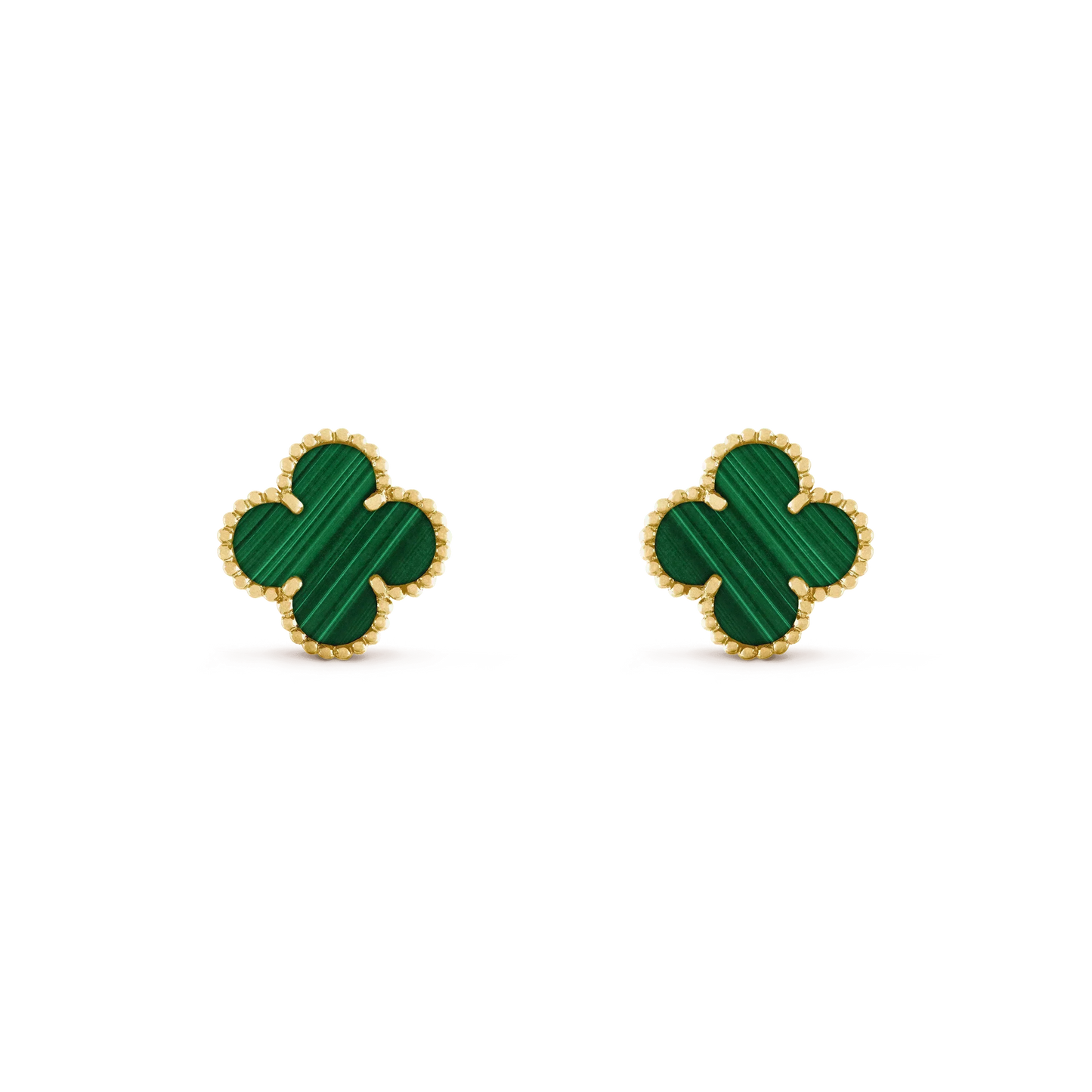 [Royal]CLOVER MEDIUM 1 MOTIFS MALACHITE  EARRINGS