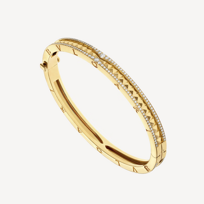 [Royal]ZERO 1 SPIRAL AND PAVED DIAMOND GOLD BRACELET