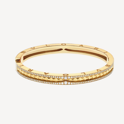 [Royal]ZERO 1 SPIRAL AND PAVED DIAMOND GOLD BRACELET