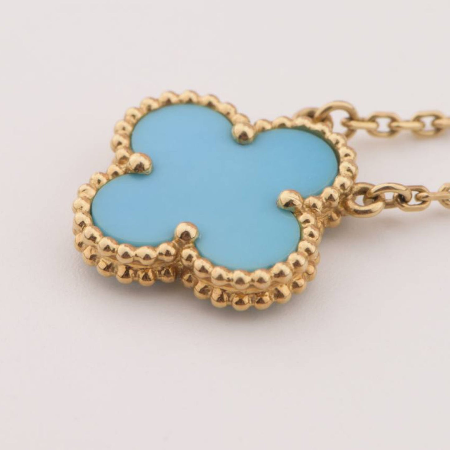 [Royal]CLOVER 15MM VINTAGE TURQUOISE NECKLACE