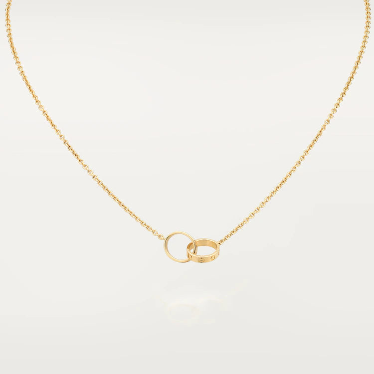 [Royal]LOVE NECKLACE DOUBLE RING GOLD