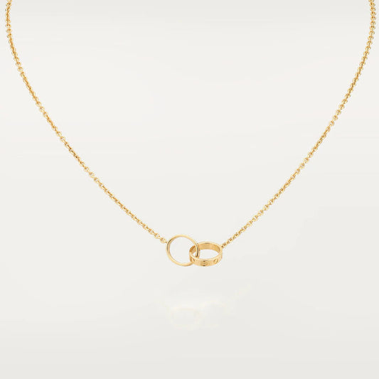 [Royal]LOVE NECKLACE DOUBLE RING GOLD