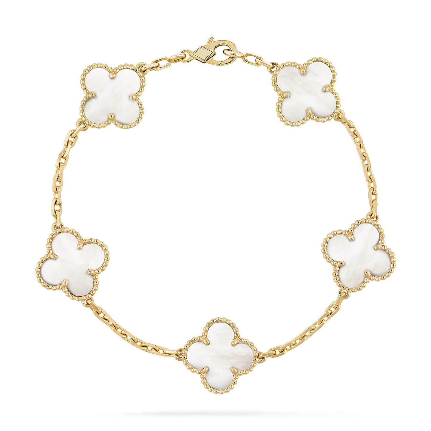 [Royal]CLOVER  5 MOTIF WHITE MOP BRACELET