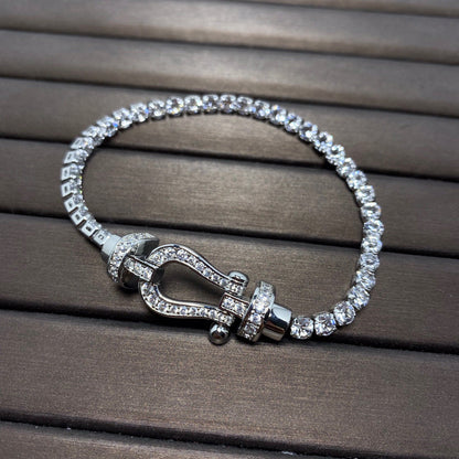 [Royal]FORCE  LARGE HORSESHOE FULL DIAMOND TENNIS BRACELET