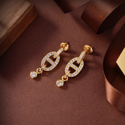 [Royal]HM CHAINE DIAMOND EARRINGS