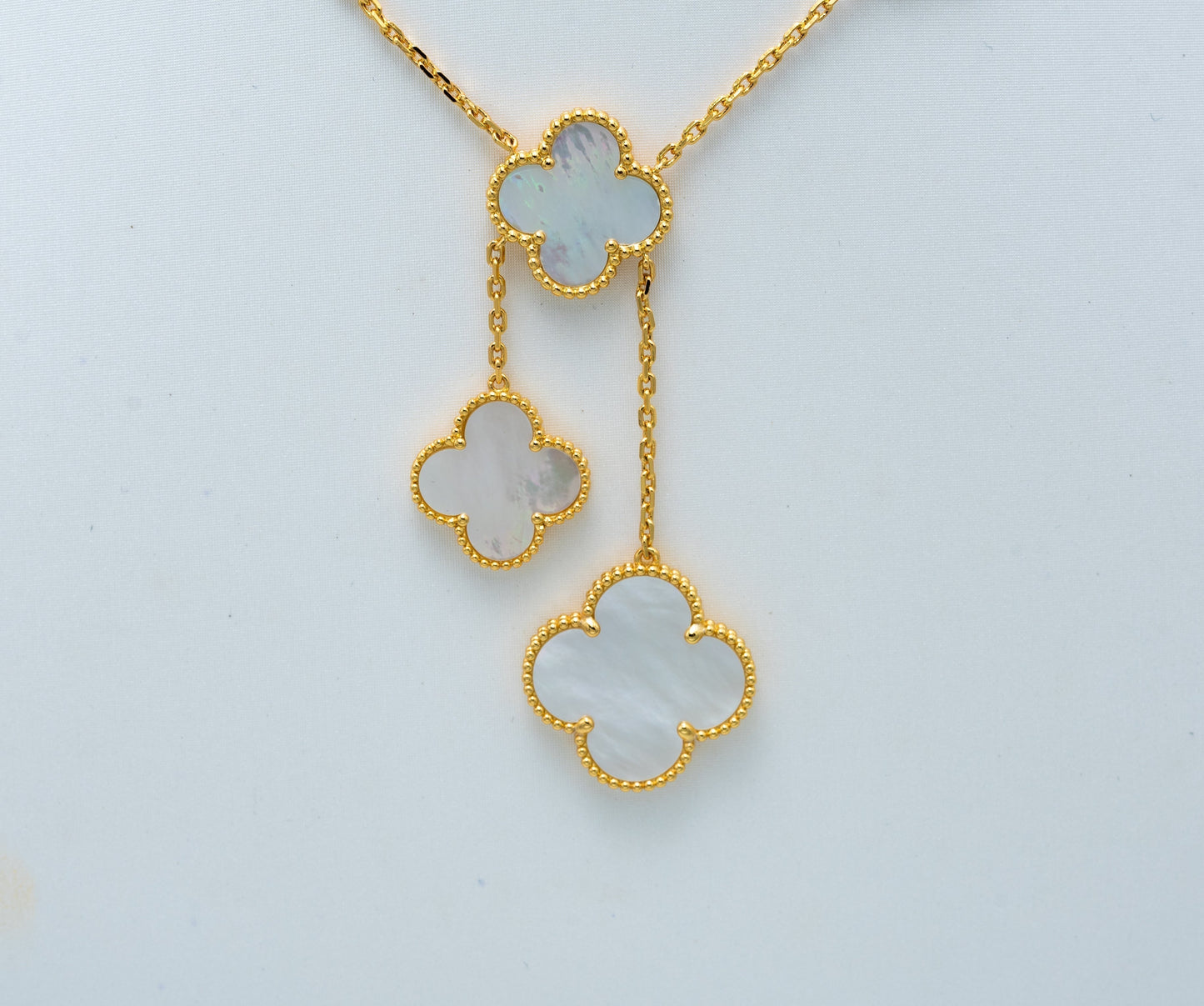 [Royal]CLOVER MOTHER OF PEARL NECKLACE 6 MOTIF