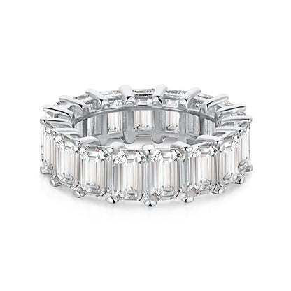 [Royal]0.75 Carat Elegant Emerald Cut Tennis Ring