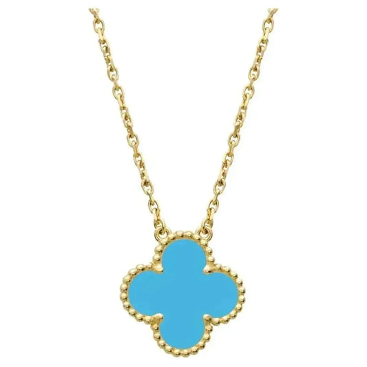 [Royal]CLOVER 15MM VINTAGE TURQUOISE NECKLACE