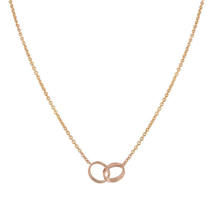 [Royal]LOVE NECKLACE DOUBLE RING PINK GOLD