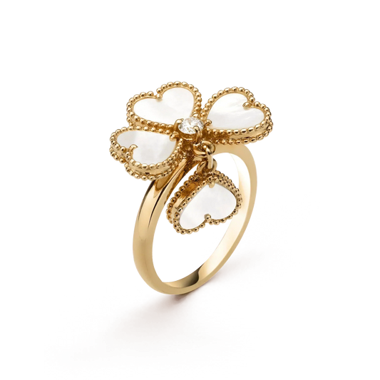 [Royal]SWEET CLOVER WHITE MOP RING