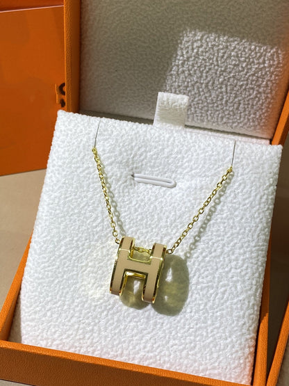 [Royal]HM CLIC YELLOW ENAMEL GOLD NECKLACE