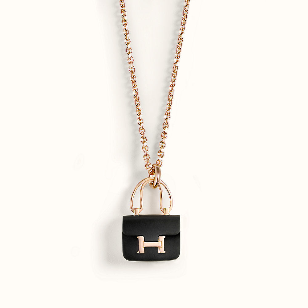 [Royal]CONSTANCE BLACK PEDANT PINK GOLD NECKLACE