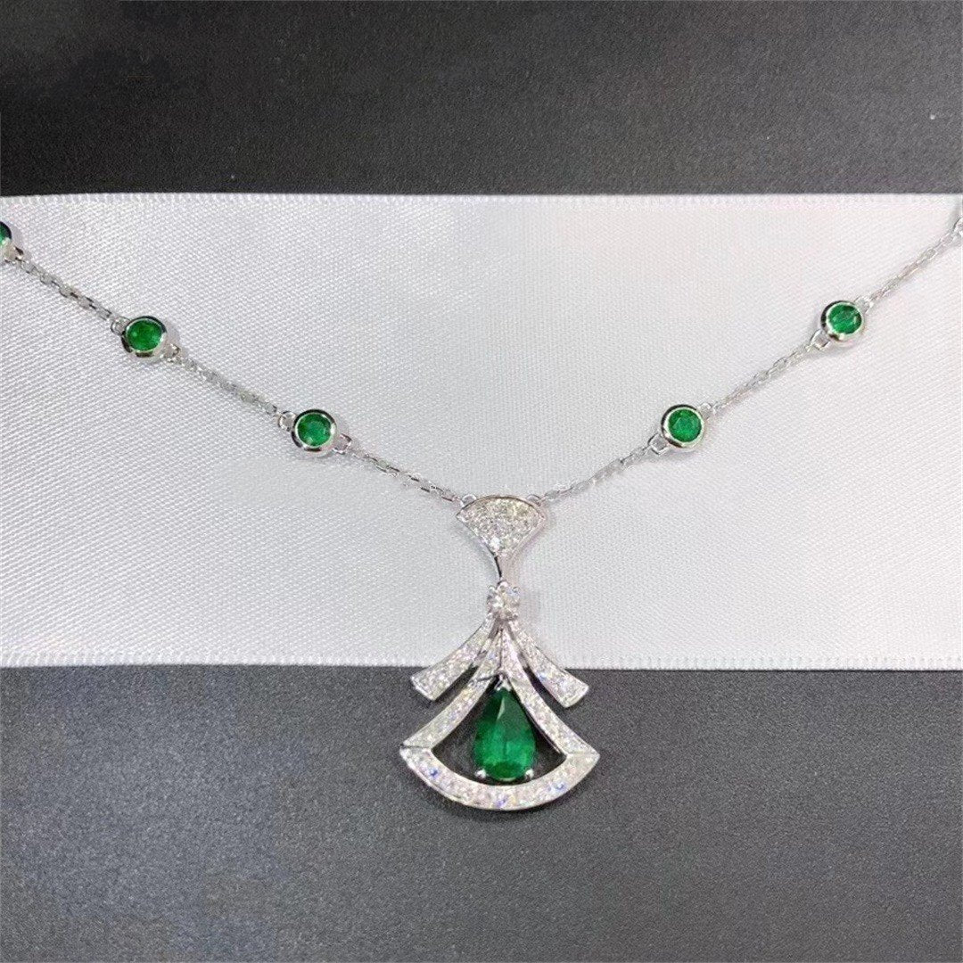 [Royal]DREAM NECKLACE MALACHITE DIAMOND SILVER