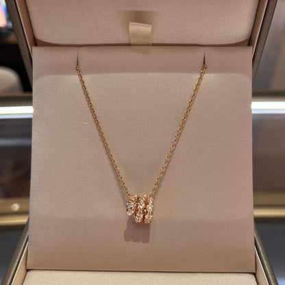 [Royal]SERPENTI PINK GOLD NECKLACE DOUBLE RING DIAMOND