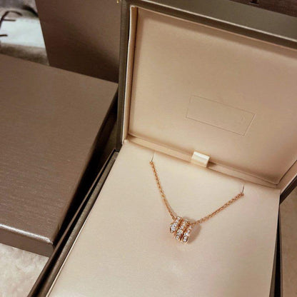 [Royal]SERPENTI PINK GOLD NECKLACE DOUBLE RING DIAMOND