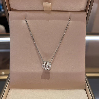 [Royal]SERPENTI  NECKLACE DOUBLE RING DIAMOND