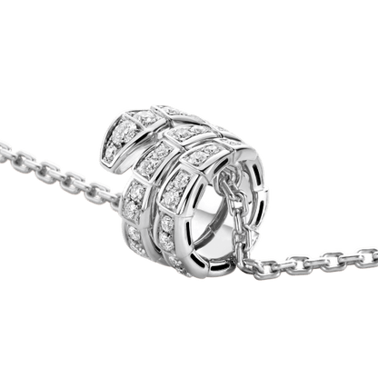 [Royal]SERPENTI  NECKLACE DOUBLE RING DIAMOND