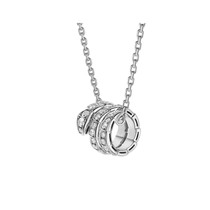 [Royal]SERPENTI  NECKLACE DOUBLE RING DIAMOND