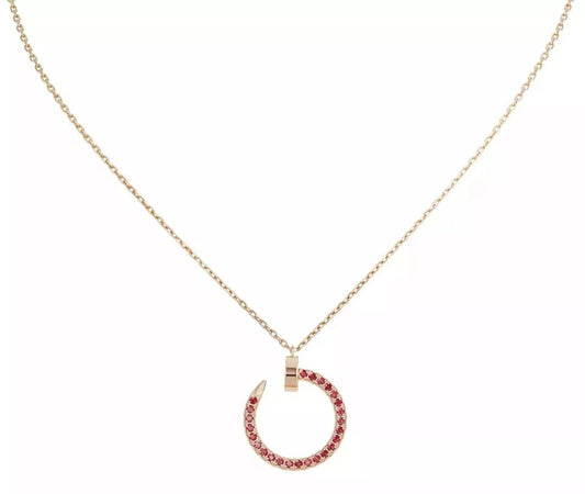 [Royal]JUSTE NECKLACE GOLD RED DIAMONDS